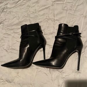 Women’s black leather Prada ankle boots